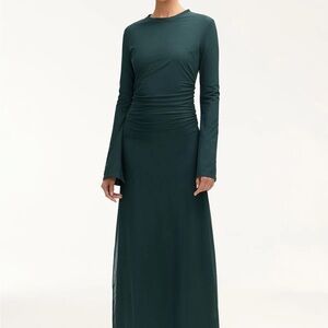 Elegant Green Long Sleeve Dress